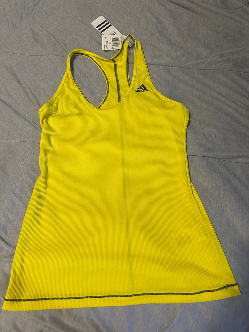 adidas Neon Yellow Racerback Athletic Tank